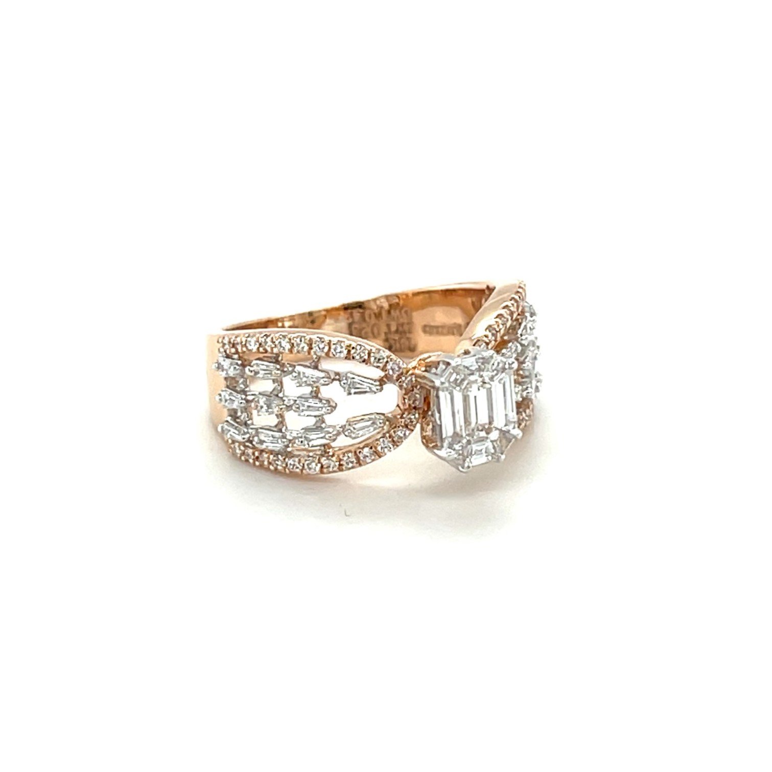 Modern Emerald-Cut Diamond Ring with Taper Accents